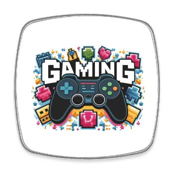 Gaming - Controller - Viereckiger Kühlschrankmagnet - Weiß - Vorne
