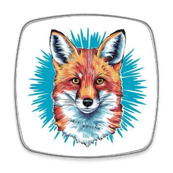 Fuchs - Illustration - Viereckiger Kühlschrankmagnet - Weiß - Vorne