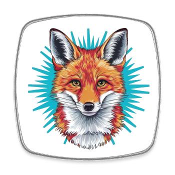 Fuchs - Illustration - Viereckiger Kühlschrankmagnet - Weiß - Vorne