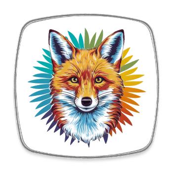 Fuchs - Illustration - Viereckiger Kühlschrankmagnet - Weiß - Vorne