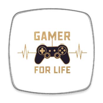 Gamer for life - Viereckiger Kühlschrankmagnet - Weiß - Vorne
