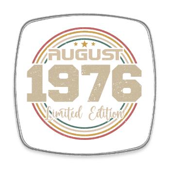 Jahrgang Jahrgang August 1976 Geburtstagsgeschenk 1976 - Viereckiger Kühlschrankmagnet - Weiß - Vorne