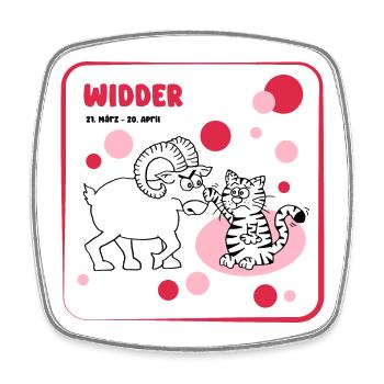 Sternzeichen Widder - Viereckiger Kühlschrankmagnet - Weiß - Vorne