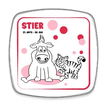 Sternzeichen Stier - Viereckiger Kühlschrankmagnet - Weiß - Vorne