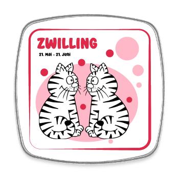 Sternzeichen Zwilling - Viereckiger Kühlschrankmagnet - Weiß - Vorne