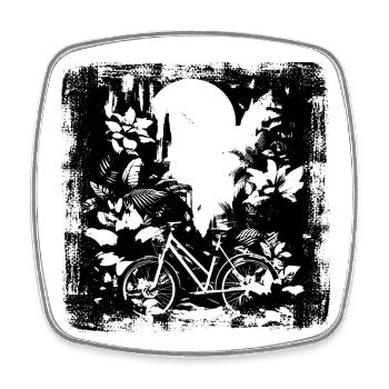 Mountainbiking Skizze - Viereckiger Kühlschrankmagnet - Weiß - Vorne
