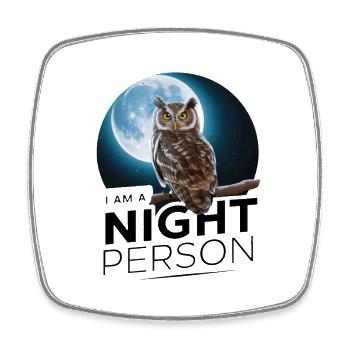 Je suis une personne de nuit. - Magnet carré - blanc - Devant