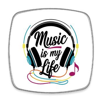 Musik ist mein Leben - Viereckiger Kühlschrankmagnet - Weiß - Vorne