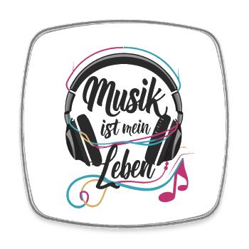 Musik ist mein Leben - Viereckiger Kühlschrankmagnet - Weiß - Vorne