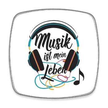 Musik ist mein Leben - Viereckiger Kühlschrankmagnet - Weiß - Vorne