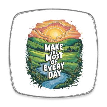 Make the most of every day - Square fridge magnet - white - Front
