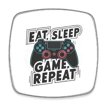Eat, Sleep, Game, Repeat - Viereckiger Kühlschrankmagnet - Weiß - Vorne