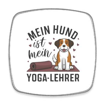 Mon chien est mon prof de yoga - Magnet carré - blanc - Devant