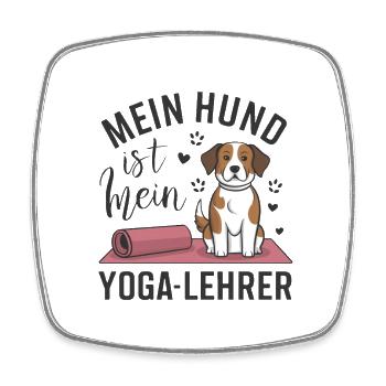 Mon chien est mon prof de yoga - Magnet carré - blanc - Devant