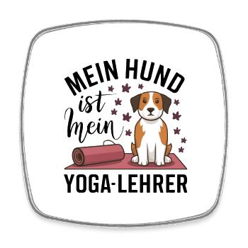 Mon chien est mon prof de yoga - Magnet carré - blanc - Devant