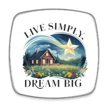 Live simply, dream big - Square fridge magnet - white - Front