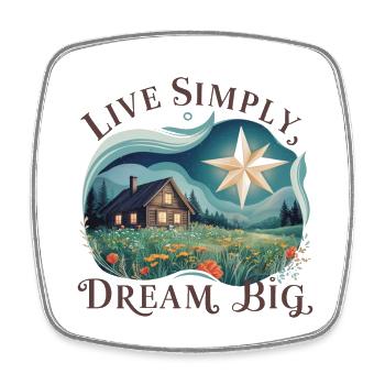 Live simply, dream big - Square fridge magnet - white - Front