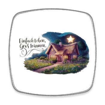 Live simply, dream big - Square fridge magnet - white - Front