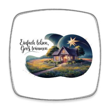 Live simply, dream big - Square fridge magnet - white - Front