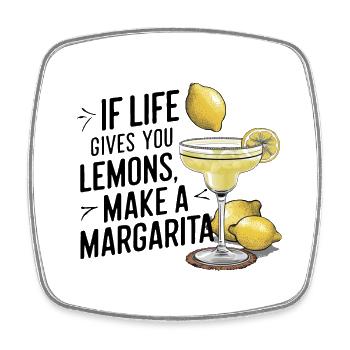 Quand la vie vous donne des citrons, faites de la margarita - Magnet carré - blanc - Devant