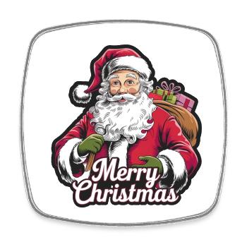Santa Claus – Merry Christmas Illustration - Square fridge magnet - white - Front