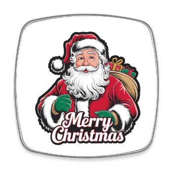Santa Claus – Merry Christmas Illustration - Square fridge magnet - white - Front