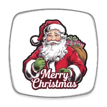 Santa Claus – Merry Christmas Illustration - Square fridge magnet - white - Front