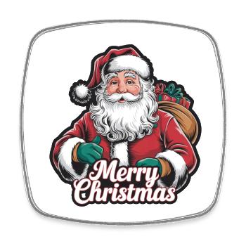 Santa Claus – Merry Christmas Illustration - Square fridge magnet - white - Front