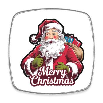 Santa Claus – Merry Christmas Illustration - Square fridge magnet - white - Front