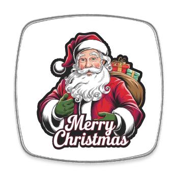 Santa Claus – Merry Christmas Illustration - Square fridge magnet - white - Front