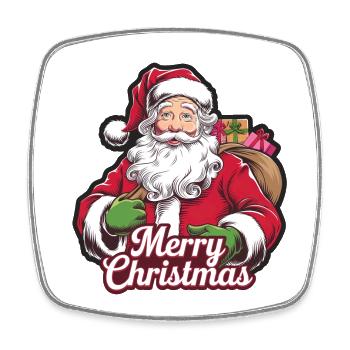 Santa Claus – Merry Christmas Illustration - Square fridge magnet - white - Front