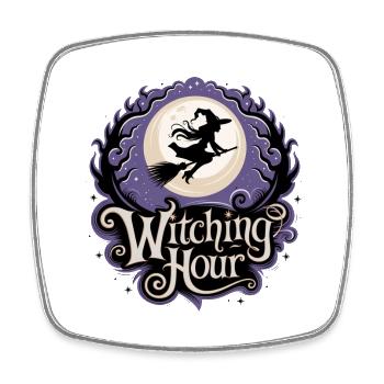 Hexe bei Vollmond – Witching Hour - Viereckiger Kühlschrankmagnet - Weiß - Vorne