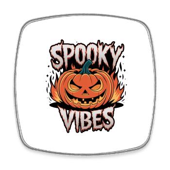 Spooky Jack-o'-lantern – Spooky Vibes - Square fridge magnet - white - Front