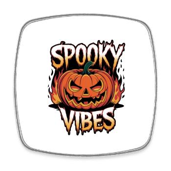 Spooky Jack-o'-lantern – Spooky Vibes - Square fridge magnet - white - Front