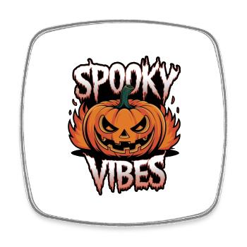 Spooky Jack-o'-lantern – Spooky Vibes - Square fridge magnet - white - Front