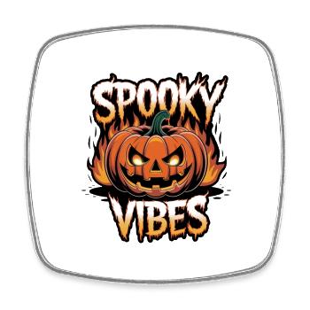 Spooky Jack-o'-lantern – Spooky Vibes - Square fridge magnet - white - Front