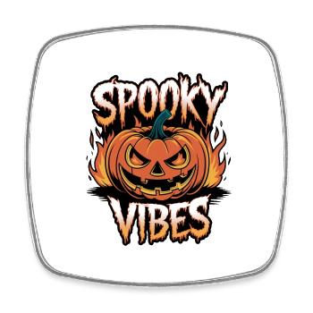 Spooky Jack-o'-lantern – Spooky Vibes - Square fridge magnet - white - Front