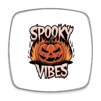 Spooky Jack-o'-lantern – Spooky Vibes - Square fridge magnet - white - Front