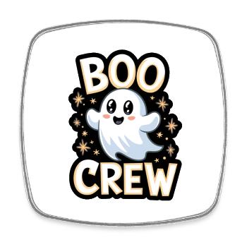 Doux fantôme – Boo Crew - Magnet carré - blanc - Devant