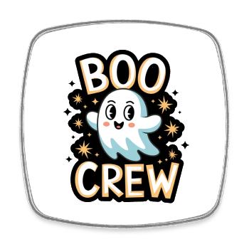 Süßes Gespenst – Boo Crew - Viereckiger Kühlschrankmagnet - Weiß - Vorne