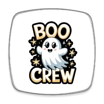 Doux fantôme – Boo Crew - Magnet carré - blanc - Devant