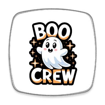 Doux fantôme – Boo Crew - Magnet carré - blanc - Devant