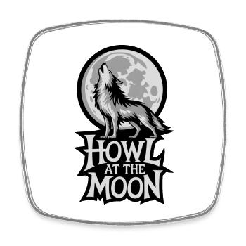 Pleine lune – Hurler à la lune - Magnet carré - blanc - Devant