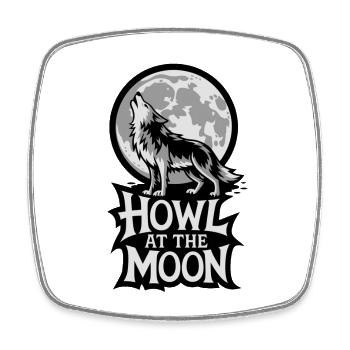 Pleine lune – Hurler à la lune - Magnet carré - blanc - Devant