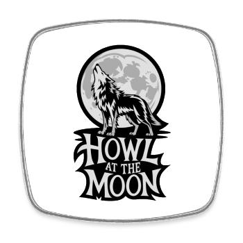 Pleine lune – Hurler à la lune - Magnet carré - blanc - Devant