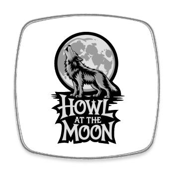Pleine lune – Hurler à la lune - Magnet carré - blanc - Devant