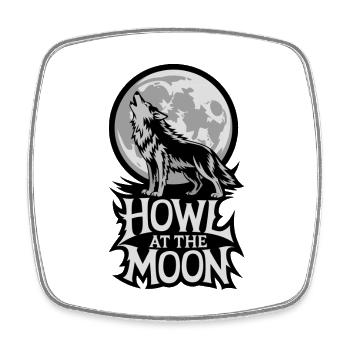 Pleine lune – Hurler à la lune - Magnet carré - blanc - Devant