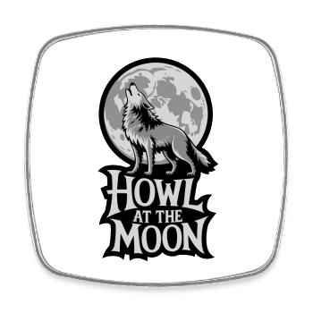 Pleine lune – Hurler à la lune - Magnet carré - blanc - Devant