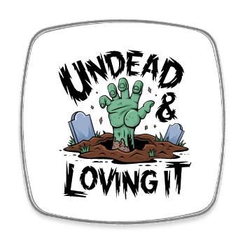 Zombie Hand - Undead & Loving It - Square fridge magnet - white - Front