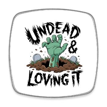 Zombie Hand - Mort-vivant et amour - Magnet carré - blanc - Devant